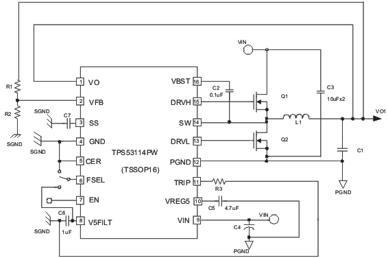 TPS53114-TPS53114 Single Synchronous Step-down Controller for Low Voltage Power Rails