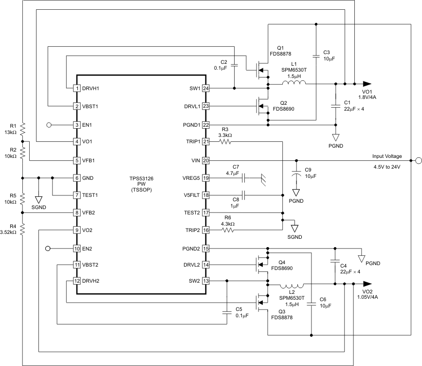 TPS53126-TPS53126 Dual Synchronous Step-down Controller For Low Voltage Power Rails