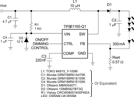 TPS61165-Q1-LED-LED-Դ